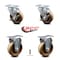 Service Caster 4 Inch High Temp Phenolic Swivel Top Plate Caster Set with 2 Brakes 2 Rigid SCC SCC-20S414-PHSHT-TLB-2-R-2 - alternate 2